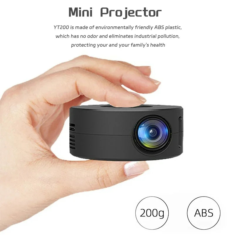 YT200 Home High-Definition Projector Miniature Portable Small Mobile Phone Projector Wireless